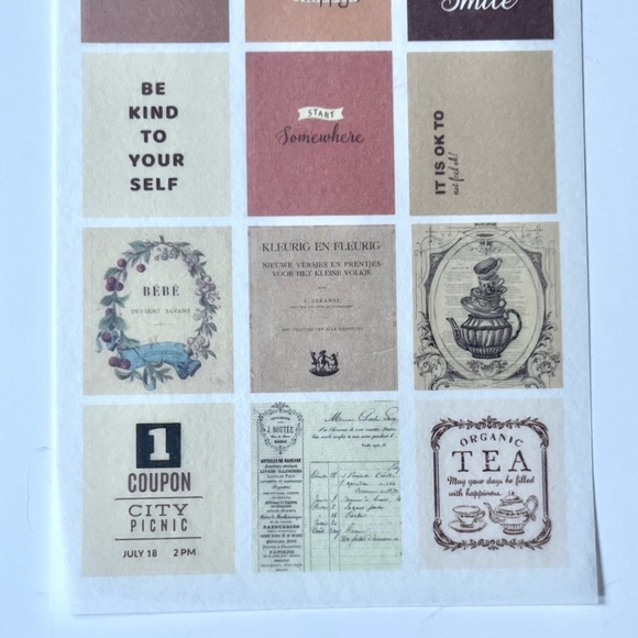 🏷️various retro, vintage, antique, floral, cottagecore PET stickersheet - Picture 8 of 13